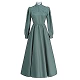 Nuoqi Victorian Dress for Women 1800s Victorian Style Dress Green Edwardian Costume M