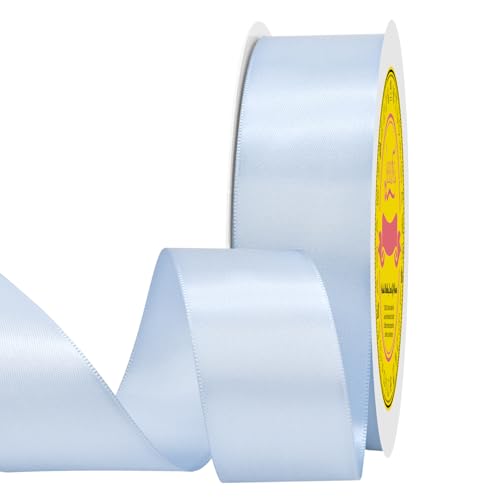 Image of Double Face Blue Bell Satin Ribbon 1-1 /2 Inch x 50 Yards Polyester Ribbon for Gift Wrapping Easter Weddings Party Decorations Hair Bows Invitations