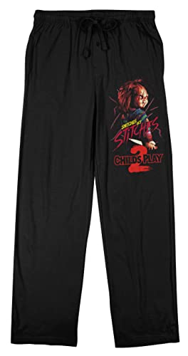 Bioworld Chucky Snitches Get Stitches Men's Black Sleep Pajama Pants