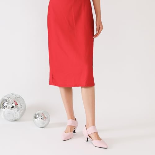Image of RIBONGZ Kitten Heels for Women Closed Toe Comfortable Low Heels Pointed Toe Sexy Slip on Pumps Bridal Party Dressy Shoes