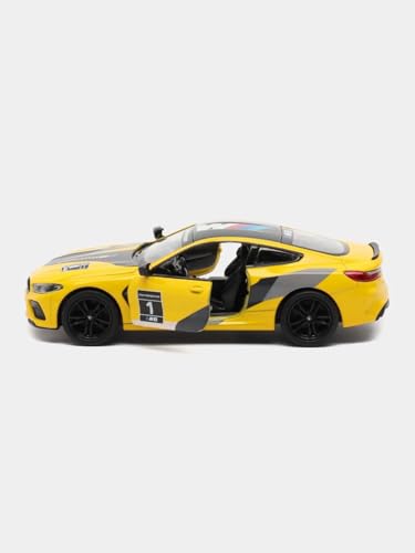 Image of Premium M8 GTE 1:38 Scale Diecast Model Car Toy - Authentic Motorsport Design, with Iconic Racing Graphics, Pull-Back Action - Perfect Collectible or Gift for Kids & Enthusiasts Yellow