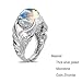 HAIXIAN Feather Leaf Moonstone Ring,S925 Sterling Silver Statement Angel wings Ring,Cocktail Party Jewelry for Women (Ring_A, 8.0)