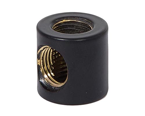 Image of B&P Lamp 3-Way Brass Arm Back, All Holes Tapped 1 /4IP, 7 /8 Inch Height by 7 /8 Inch Diameter, Satin Black Finish