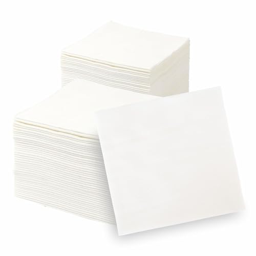 Serviettes de cocktail mariage lot de 100 petites serviettes de table blanches de Noël