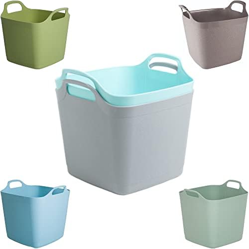 Q&H 8L/15L/25L/40L Flexi Tubs Square Laundry Storage Bucket Recycled Plastic Tub Strong