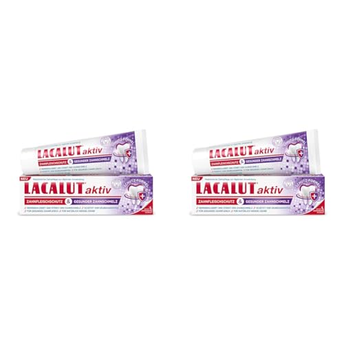 Lacalut aktiv Zahnfleischschutz & gesunder Zahnschmelz, zum Schutz vor Parodontitis und Zahnfleischentzündungen, sorgt für gesunde, starke und natürlich weiße Zähn (Packung mit 2) Lacalut aktiv Zahnfleischschutz & gesunder Zahnschmelz, zum Schutz vor Parodontitis und Zahnfleischentzündungen, sorgt für gesunde, starke und natürlich weiße Zähn (Packung mit 2)