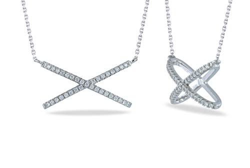 Preisvergleich Produktbild Vilmas Collier 925 Sterling Silber Rhodiniert Zirkonia Weiß 40,5cm+5cm