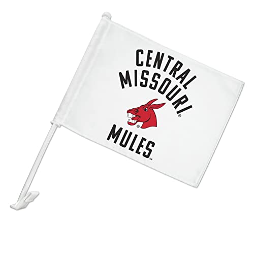 University of Central Missouri Mules Car Truck Flag with Window Clip On Pole Holder - Left Driver Side