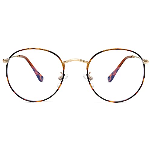 Blue Light Blocking Glasses for Women Men Retro Round Clear Lens Eyeglasses