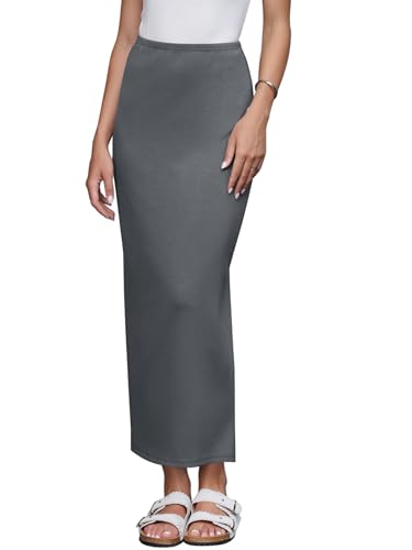 Allegra K Straight Skirt for Women High Waist Solid Color Back