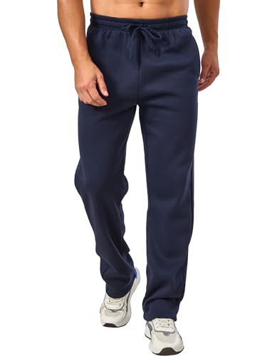 3 Pack Men's Big and Tall Sweatpants Fleece Open Bottom Loose Athletic Drawstring Sweat Pants with Pockets2