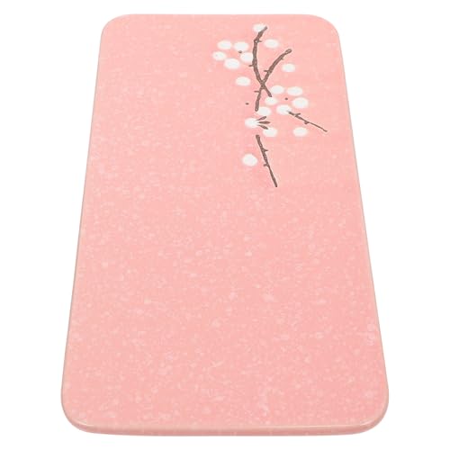 Plato cerámico rectangular para sushi HANABASS rosa miniatura 1