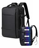 Mochila de Viagem Expansível e Impermeável com Cadeado Antifurto e Entrada USB, Grande Capacidade, Compartimento para Notebook, Reforçada, Ideal para Avião, Trabalho e Faculdade, Masculina e Feminina