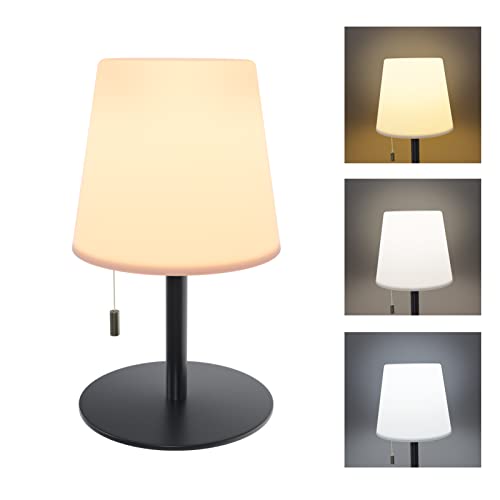Led Akku Outdoor Tischlampe, Dimmbar Akku Tischleuchte 3 Farben...