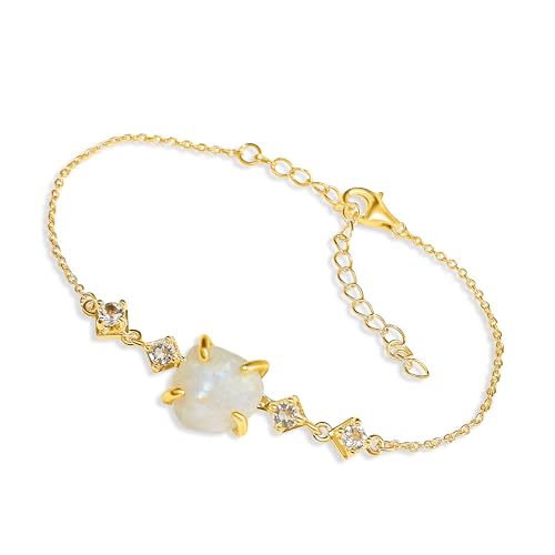Raw rainbow moonstone Bracelet june...