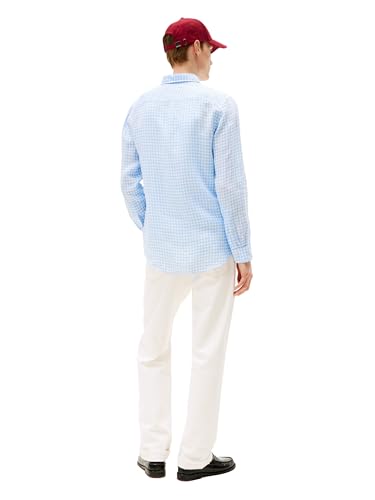 Image of Tommy Hilfiger Men's Long Sleeve Casual Linen Button Down Shirts in Regular Fit