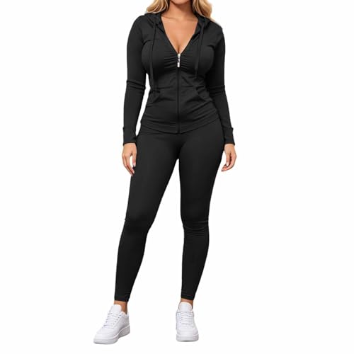 Survêtement long femme ensemble de jogging côtelé 2 pièces avec poche tenue de loisirs
