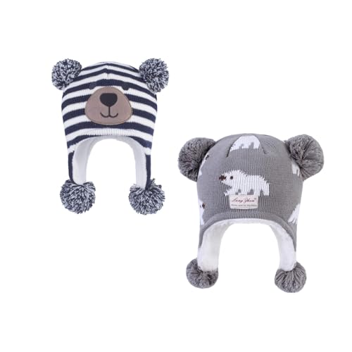 Bonnet d'hiver en tricot bébé doublé polaire de qualité supérieure