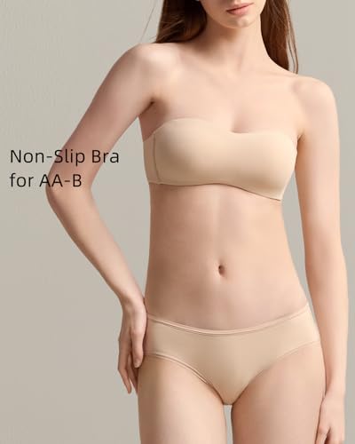 Image of Organic Cotton Strapless Bra for Women Padded Bra for Small Breasted Women