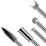 Holzfräser Set Kompatibel mit Dremel Rotationswerkzeug, 5 PCS Holzschnitzwerkzeug Set Schnitzwerkzeug mit 1/8 Schaft für Holz Gravieren Bohren Mikro-Skulptur