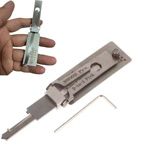 outil de crochetage de serrure Ma/Ster 2 en 1 en acier inoxydable, outil de clé Ma/Ster, ensemble de crochetage et lecteur de clés
