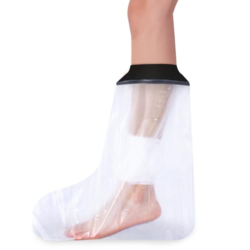 Inmoredo Reusable Waterproof Foot Ankle Cast Cover for Shower - Watertight Protector for Surgery, Bandages, Wounds, and Burns (Foot Ankle)
