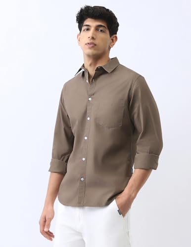 Image of Urbano Fashion Men's Cotton Full Sleeve Regular Fit Casual Solid Shirt