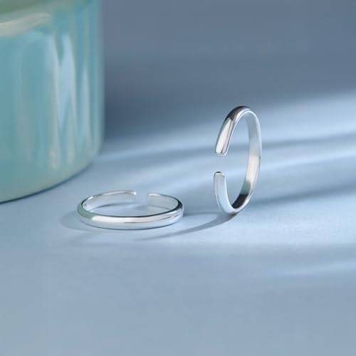Image of TRUESILVER ACPL 925 Sterling Silver Toe Rings for Women (Adjustable) BIS Hallmarked Minimalist Classic Wave Ball Roman Multi-Design Toering Set | Elegant Foot Jewelry | Gift for Mom, Anniversary