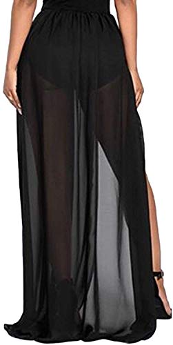 Women Tulle Tutu Long Skirts Wedding Party Cocktail Prom Mesh Maxi Dress Detachable Skirt Swimwear Cover Ups2