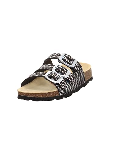 Superfit Mädchen FUSSBETTPANTOFFEL Hausschuhe, SCHWARZ 0010 – Ansicht 1
