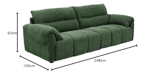 Image of Wakefit Sofa Set | 5 Year Warranty | Sofa 3 Seater, 3 Seater Sofa for Living Room, Wooden Sofa Set, Couch Sofa for Living Room - Naxos(Velour : Green)