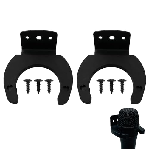 2 soportes de gancho de pared para micrófono, soporte de pared para auriculares, soporte de pared para micrófono, colgador de micrófono inalámbrico, accesorios de micrófono