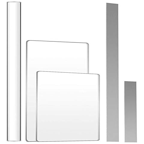 AUXSOUL 5 Pcs Acrylic Solid Clay Roller Round Tube Rolling Acrylic Roller Polymer Clay Tools Rectangle Sheet Backing Board for DIY Shaping Modelling Sculpting Cover