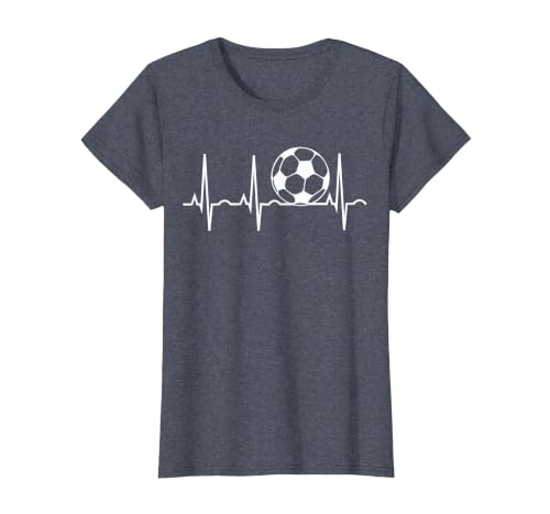 Soccer Heartbeat - Soccer Ball Heartbeat T-Shirt, Women, Heather Blue, 3X-Large
