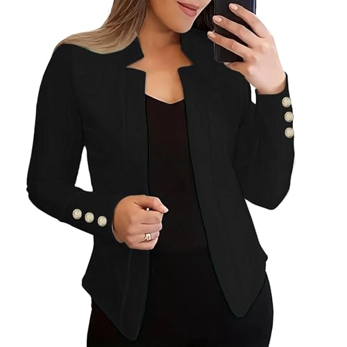 Black Womens Blazer Casual Blazers for Women Plus Size Lightweight Open Front Work Jacket Black 5X-Large