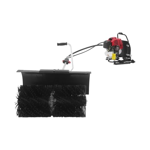 52CC 2.3HP Gas Powered Sweeper Broom Manual Start 2 Stroke Gas Handheld Sweeper 22.83 x 10.04in Power Broom Hand Push Turf Lawn Sweeper for Boulevards Driveways Lawns Walkways - Thumbnail 4