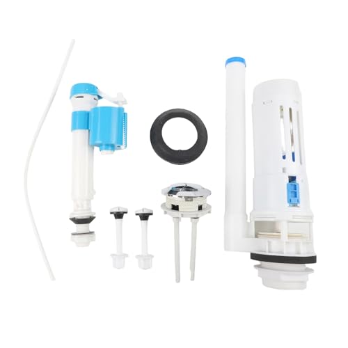 MuchLuckystar Kit de repuesto para sistema de descarga de inodoro, válvula de descarga dual ajustable para cisterna, material de polipropileno, entrada de 33 cm y drenaje de 24 cm, color blanco
