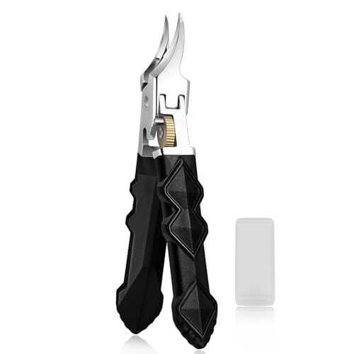 VOGARB Ingrown Toenail Clippers with Wide Jaw Slanted Curved Sharp Blade, Professional Podiatrist Long Handled Toe Nail Clippers for Thick Nails for Seniors, Men, Women, Built-in Safety Lock