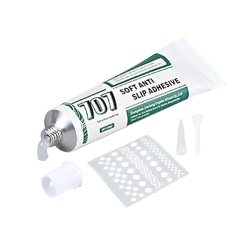 靴下接着剤 - グローブグリップ接着剤、50ml 透明布用ペイント接着剤、接着剤、チップ、スクレーパー、テンプレート、洗えるクラフト用品付き |フロアマット用 ブランケット用 衣料品用 キルティング用 ヘミング用 下水道用