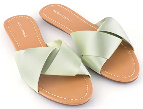 Mio Marino Slide Sandals For Women, Satin Crossband Lady Knot Womens slides Enclosed In A Gift Box