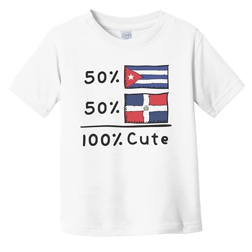 50% Cuban Plus 50% Dominican Equals 100% Cute Cuba Dominican Republic Flags Infant Toddler T-Shirt