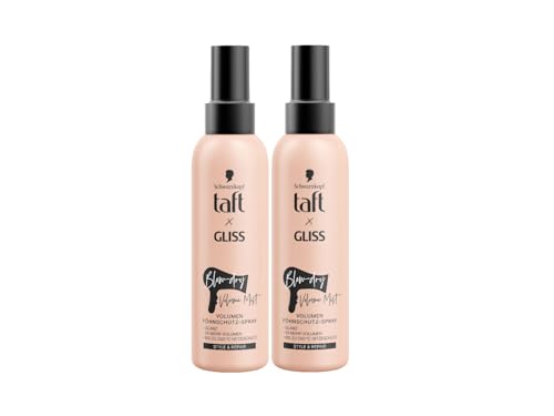 Taft x Gliss Volumen Föhnschutz-Spray Blow-dry Volume Mist (2x 150 ml), bietet 2x mehr Volumen am Ansatz & Fülle in den Längen, Hitzeschutz bis 230 °C