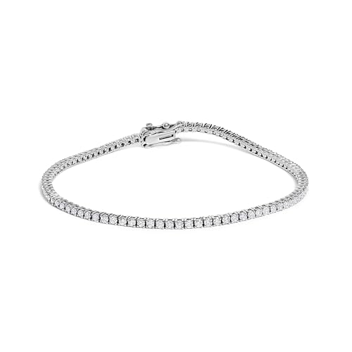 14K White Gold Classic 1 1/2 Cttw Diamond Tennis Bracelet