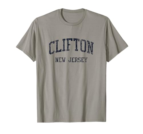 Clifton NJ JN5 Vintage Athletic Blue Design T-Shirt
