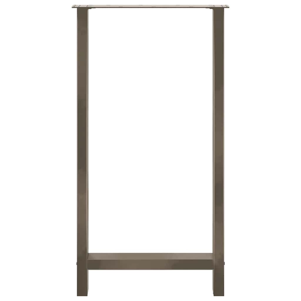 Mesa de bar patas de acero natural, 2 unidades, 60 x 110-111 cm, acero con recubrimiento en polvo, pies de nivelación ajustables, para mesas de pie, construcción robusta