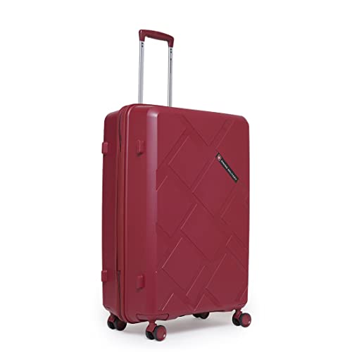Image of SWISS MILITARY Star Lightweight Hard-Sided 24 Inch Medium Size Textured Travel Luggage Trolley Bag, Overnighter Suitcase Bags with Durable ABS Body & TSA Lock, Smooth 360 Spinner Wheels - Mauve