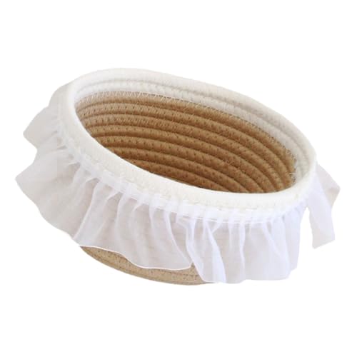 SMASOLO 棉?編織置物筐 大容量収納バスケット 卓上用メイクアップオーガナイザー 多用途小物入れ 家 オフィス用整理ボックス