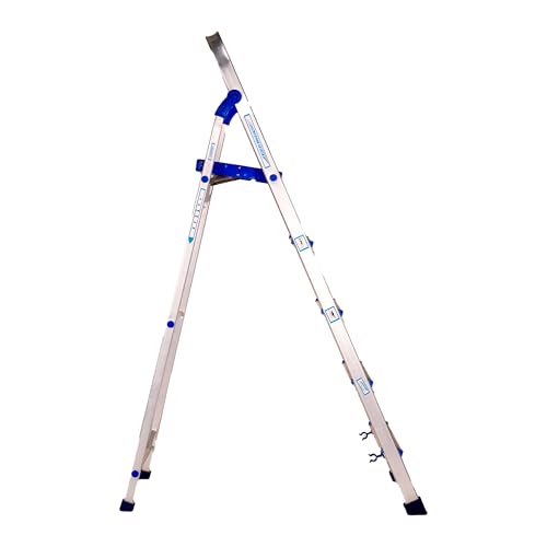 Image of ASCENT Ladder for Home 5 Steps Foldable Step Ladder with 12-Inch Wide Anti-Skid Platform | Virgin Aluminium Material for Strength & Stability | Heavy Duty | 5 Year Warranty | 180 kg Capacity