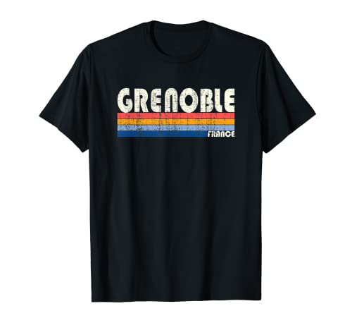 Retro Vintage 70s 80s Style Grenoble, Francia Camiseta