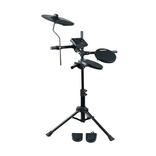 Image of Kadence MT10L Home Series 3-Piece Kids Electric Drum Kit | Mesh Pads | Built-in Songs & Metronome | USB-MIDI | Headphone Support | Black